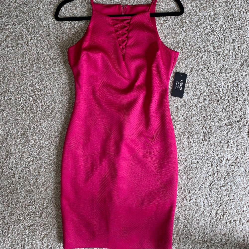 Guess Tight Crisscrossing Neckline Dress